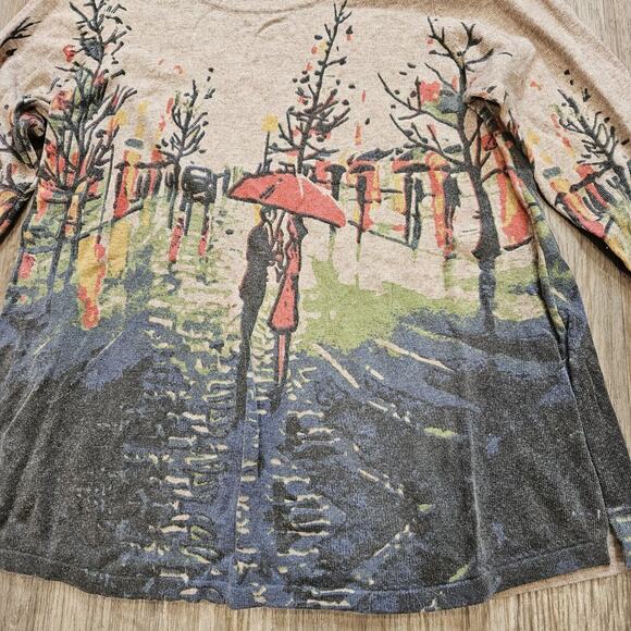 Shana Wearable Art Sweater Women L Wool Blend Man Woman Print City Glam Eclectic - Picture 3 of 9